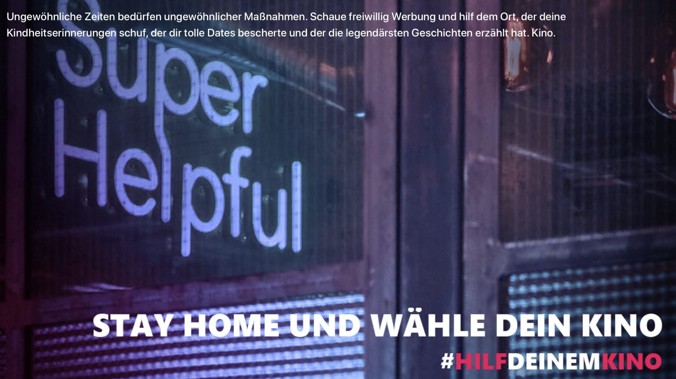 Hilf Deinem Kino mit Werbung